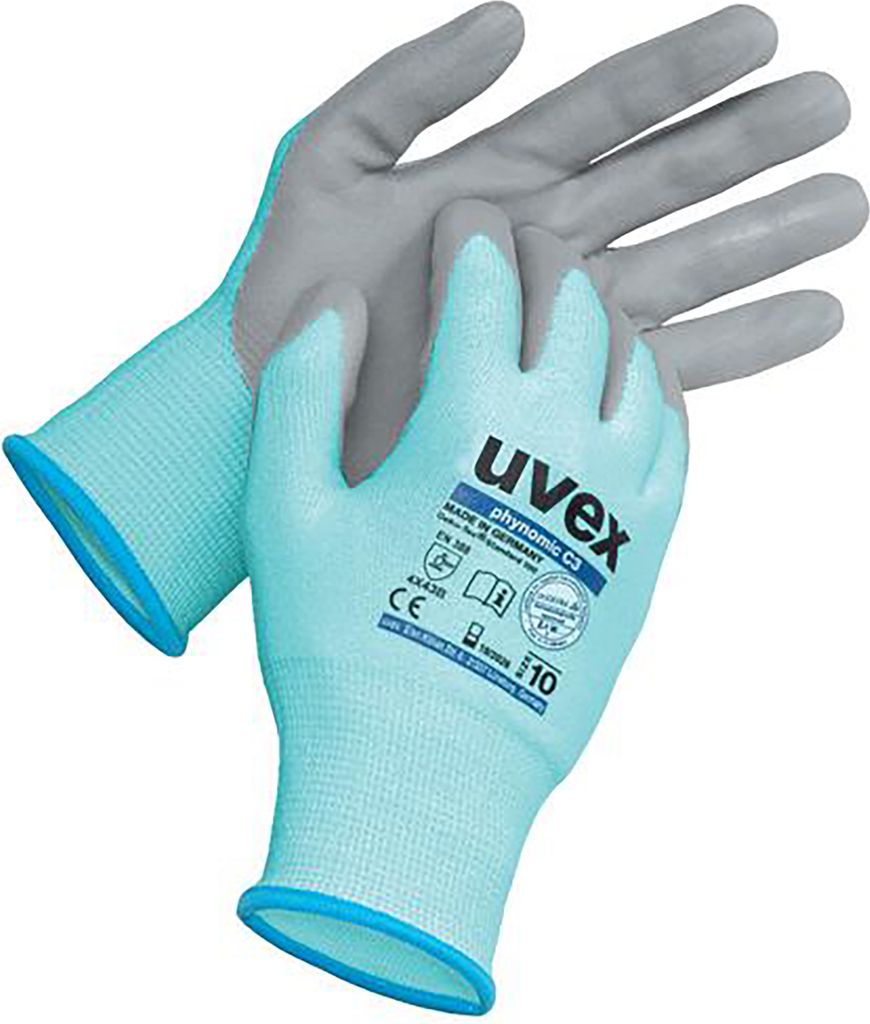 uvex Schutzhandschuh phynomic C3 hellblau Gr. 8