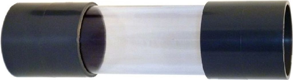 50 mm PVC Rohr transparent Schauglas Klebemuffen