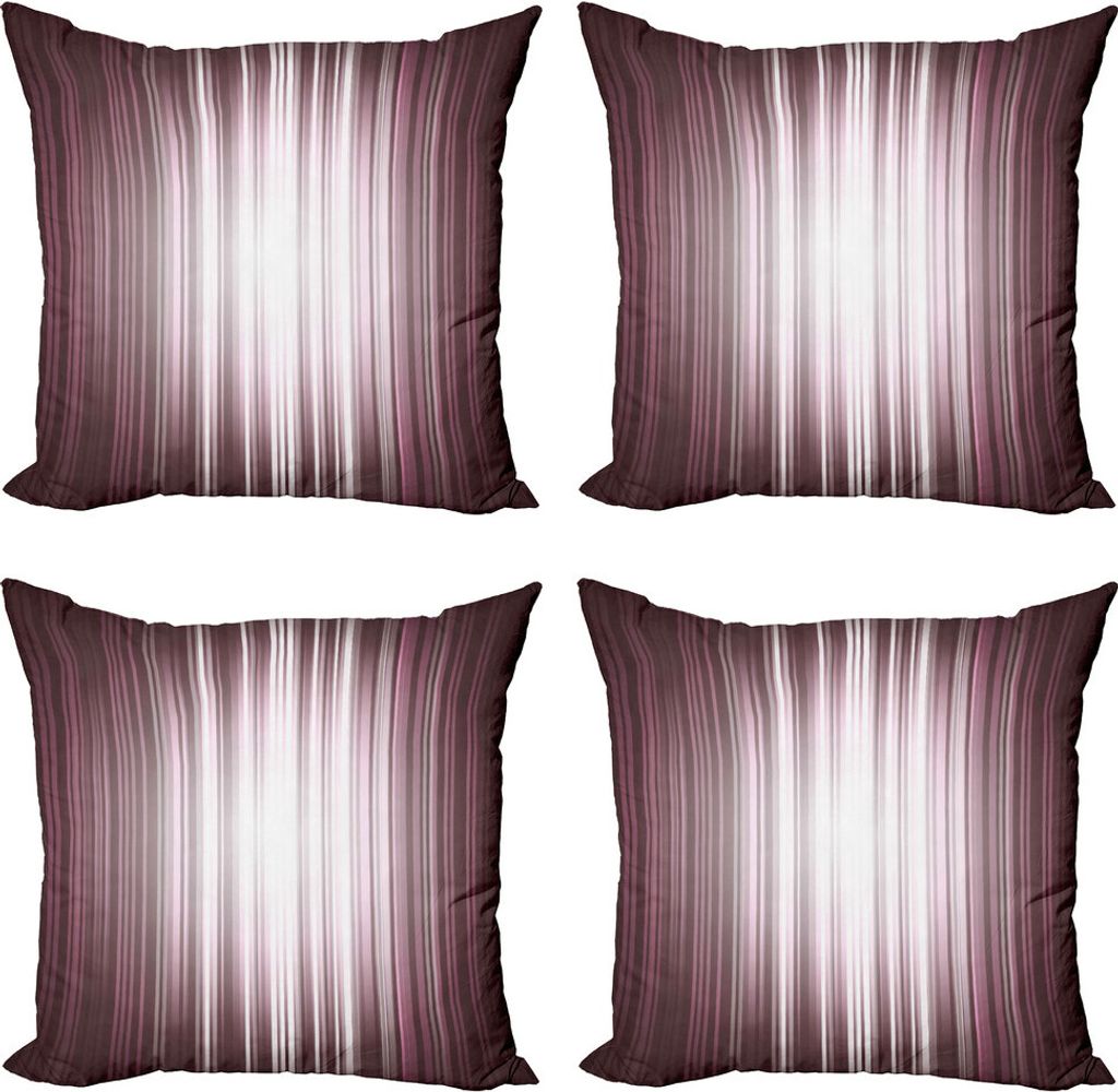 ABAKUHAUS Lila Kissenbezug Set (4 Stück), Futuristische Computer-Kunst, Moderner Doppelseitiger Digitaldruck, 50 cm x 50 cm, Plum Mauve Grau