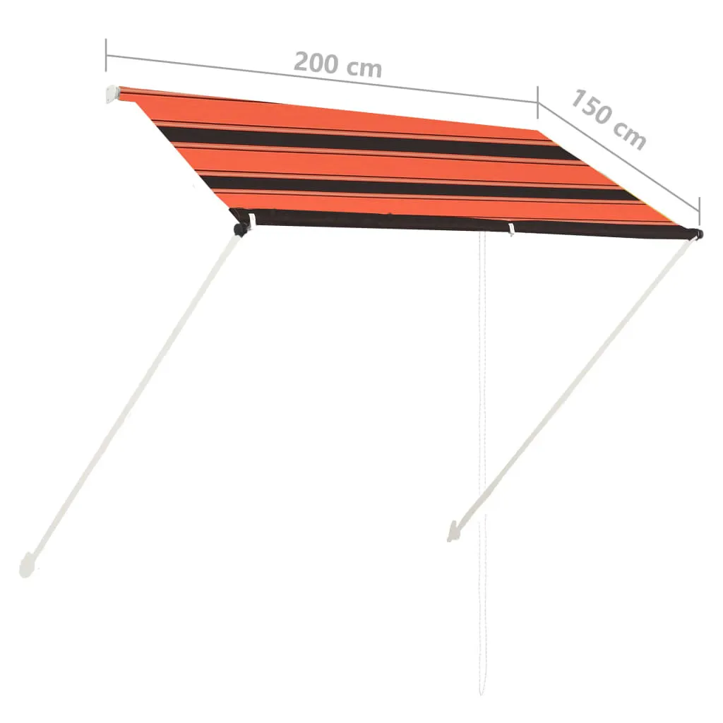 Tenda da Sole Retrattile 200x150 cm | Ombreggiamento Balcone Arancio - 8