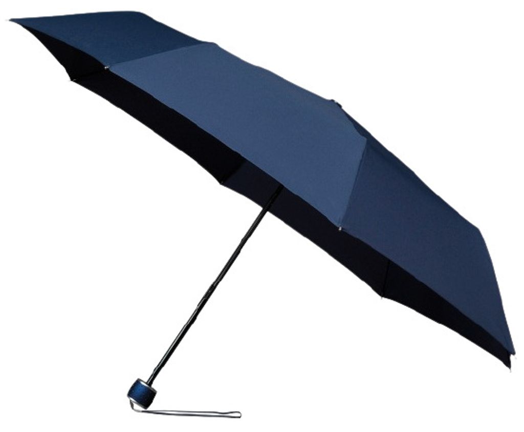 IMPLIVA LGF-202, Kompakt, Regenschirm, Rund, Blau, Fiberglas, Polyester