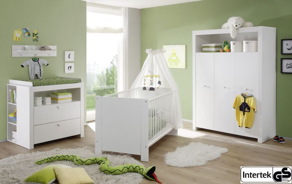 Kleiderschrank Babyzimmer Olivia Schrank in weiß 3 türig 130 cm