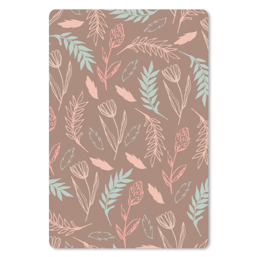 MuchoWow Mauspad Mousepad Blumen - Pflanzen - Muster 18x27 cm - Mousepads - Maus Mat - Pad - Mausunterlage