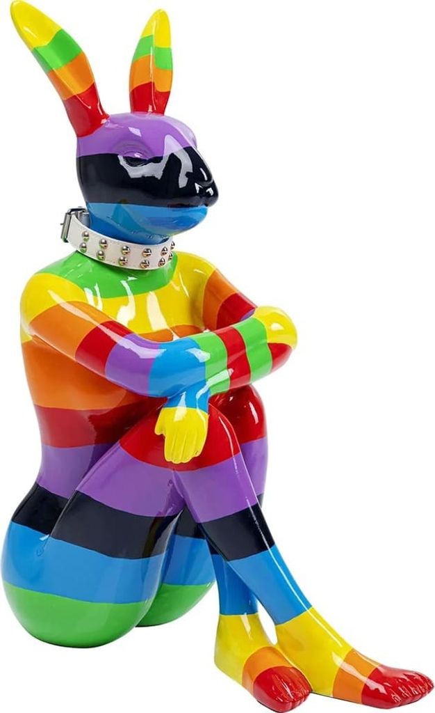 Deko Figur Hase "Sitting Rabbit" Regenbogen - ca. 80 cm