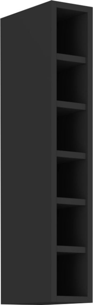 Hochschrank AGAFIJA – Breite 15 cm, schwarz