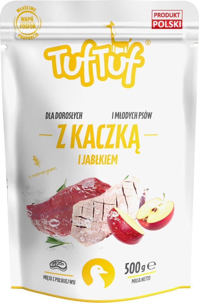 Nasses Hundefutter Tuf Tuf Sachet mit Entenfleisch 500g