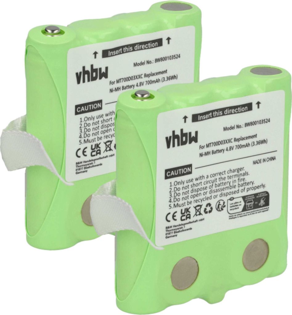 vhbw 2x Akku kompatibel mit DeTeWe Outdoor 8000, PMR8000, Produktbild 1