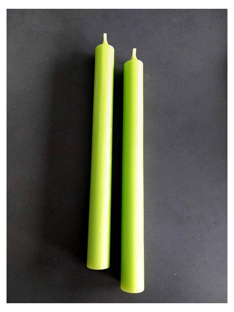Tafelkerzen 2er Set 25 cm hoch neon grün kiwi