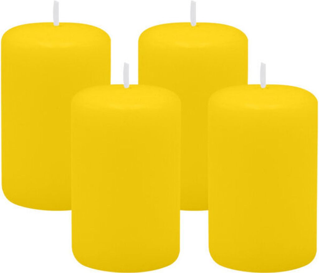4er Set Adventskranzkerzen Zitrone Gelb Ø 50 x 80 mm