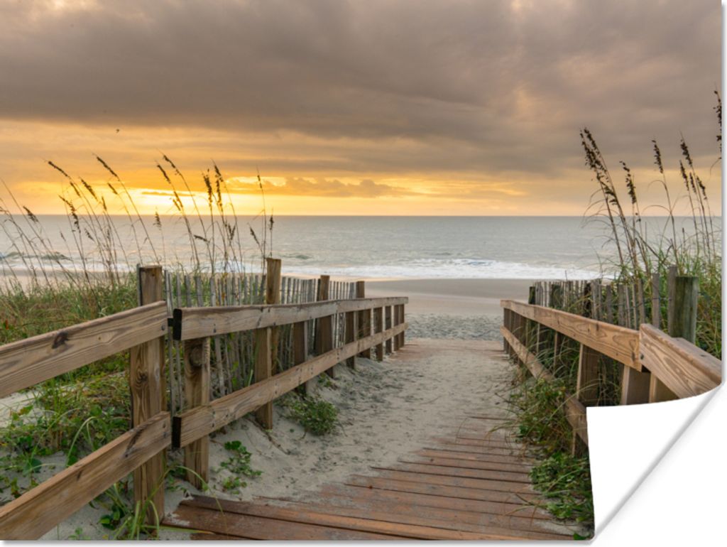 MuchoWow Poster Strand - Meer - Düne - Weg 40x30 cm - Plakate für die Wände - Poster Wohnzimmer