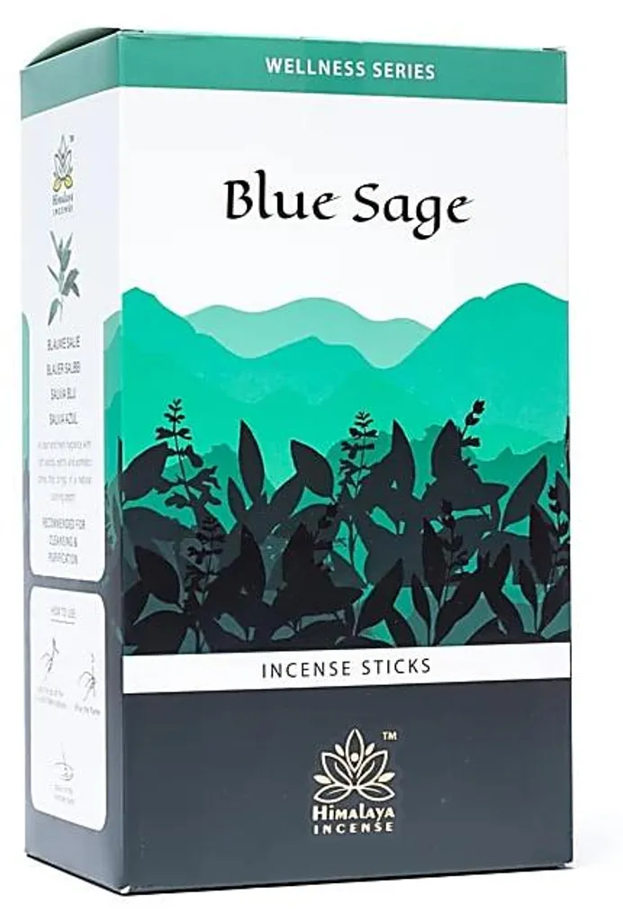Encens de l'Himalaya Sauge Bleue - 12x15g (180g) : Purification Naturelle
