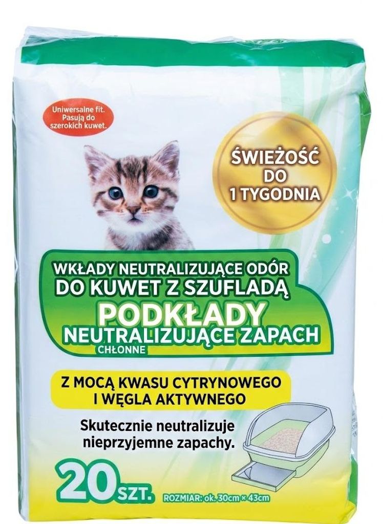 Geruchsbindende Pads für Katzentoiletten-Systeme mit Zitronensäure und Aktivkohle, 20 Stk.