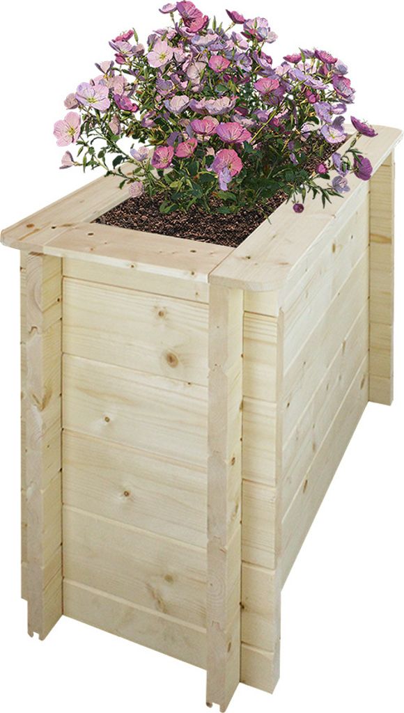 TIMBELA Hochbeet Holz - 78x38xH57 cm - Hochbeete für Garten - Kräuterbeet - Blumenkasten holz - Pflanzkasten holz - Solid 28 mm Pine/Spruce Wood ...
