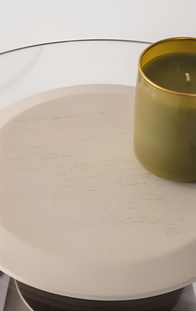 Moderner Glas-Beistelltisch Designer Wohnzimmer Rundtische Möbel