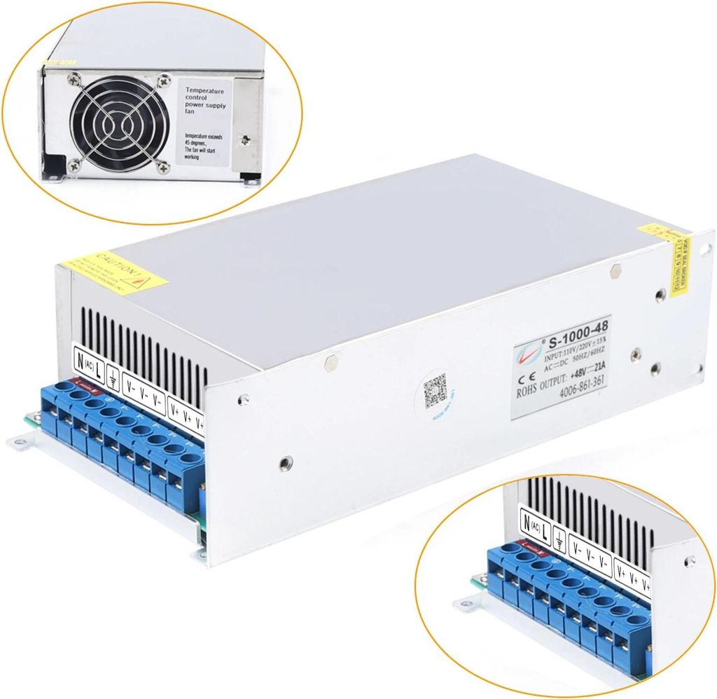 Alimentatore 48 V 20 A 1000 W - Alimentatore a commutazione Immagine del prodotto 