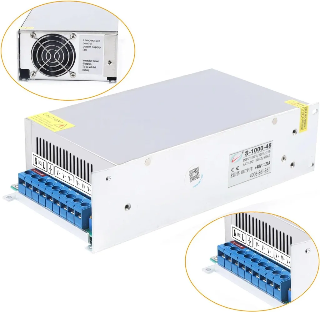 Alimentatore Industriale 48V DC 1000W 20A - Ingresso Monofase 220V - 3