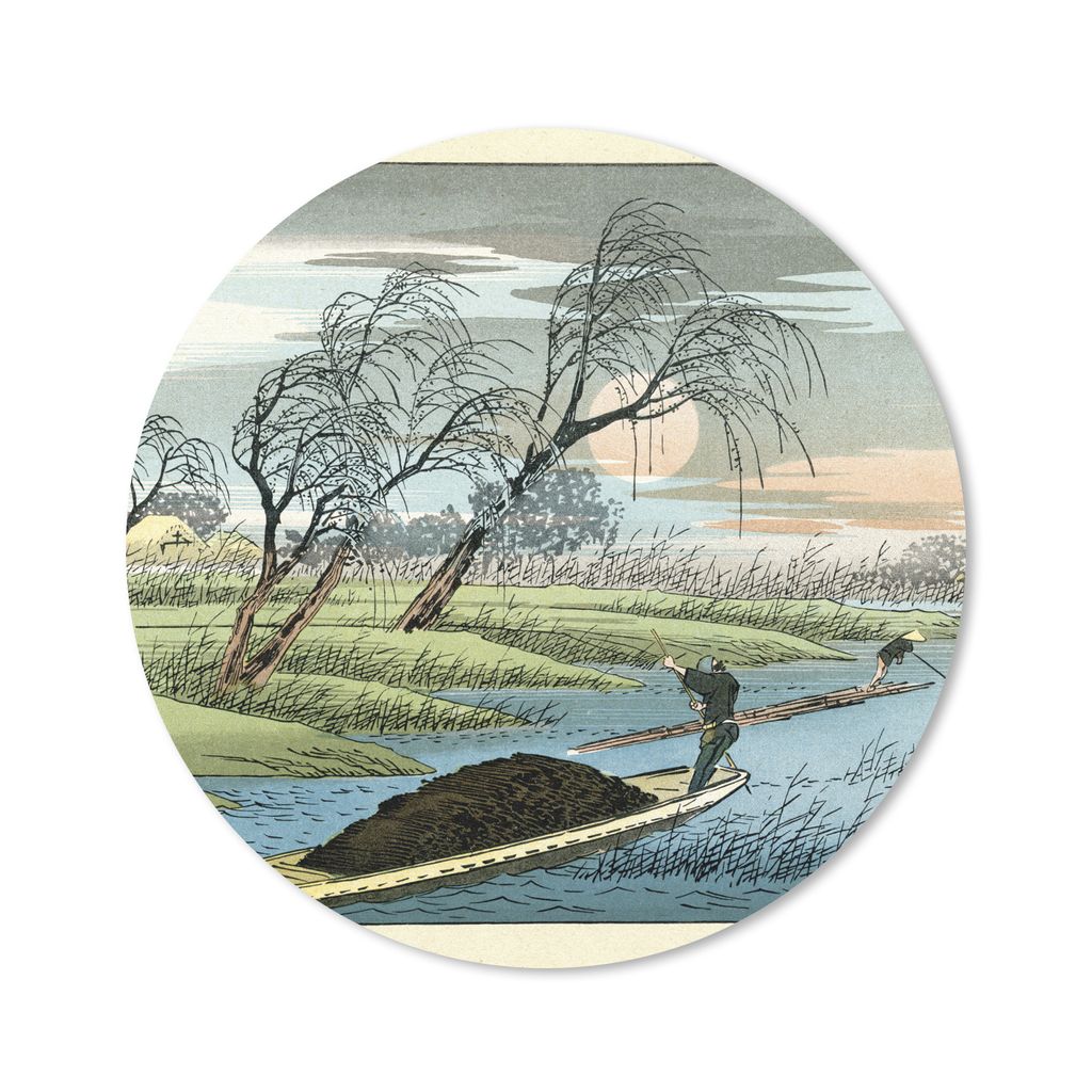 MuchoWow Mauspad Mousepad Japanischer Farbholzschnitt 50x50 cm - Mousepads - Maus Mat - Pad - Mausunterlage - Vinyl