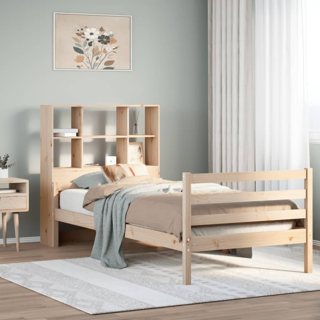 Maison Exclusive - Massivholzbett mit Regal ohne Matratze 90x200 cm Kiefer