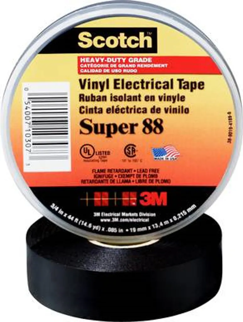 Ruban Isolant 3M Super 88 Large 38mm Résistant Températures Extrêmes