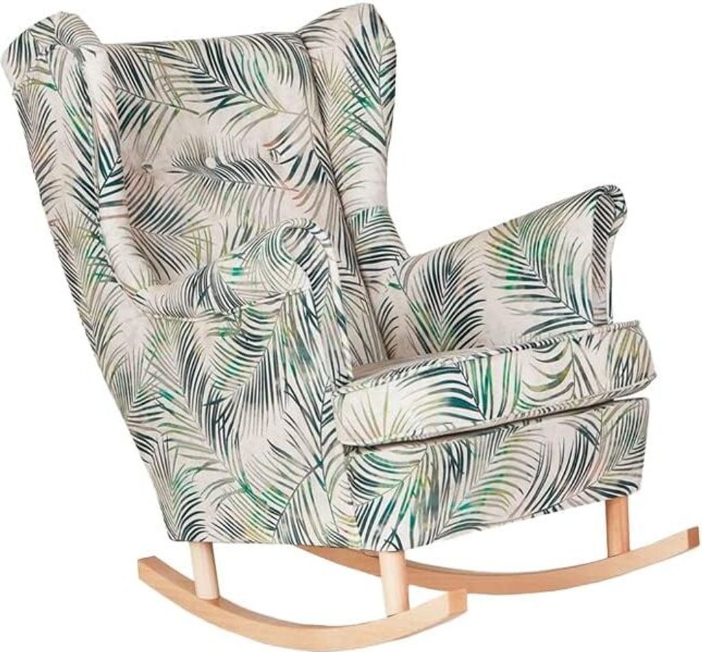 Family Meble Schaukelsessel Print Relaxsessel Skandinavisch Bequemer Ohrensessel Loungesessel Fernsehsessel Für Wohnzimmer Schlafzimmer Büro (M 122)