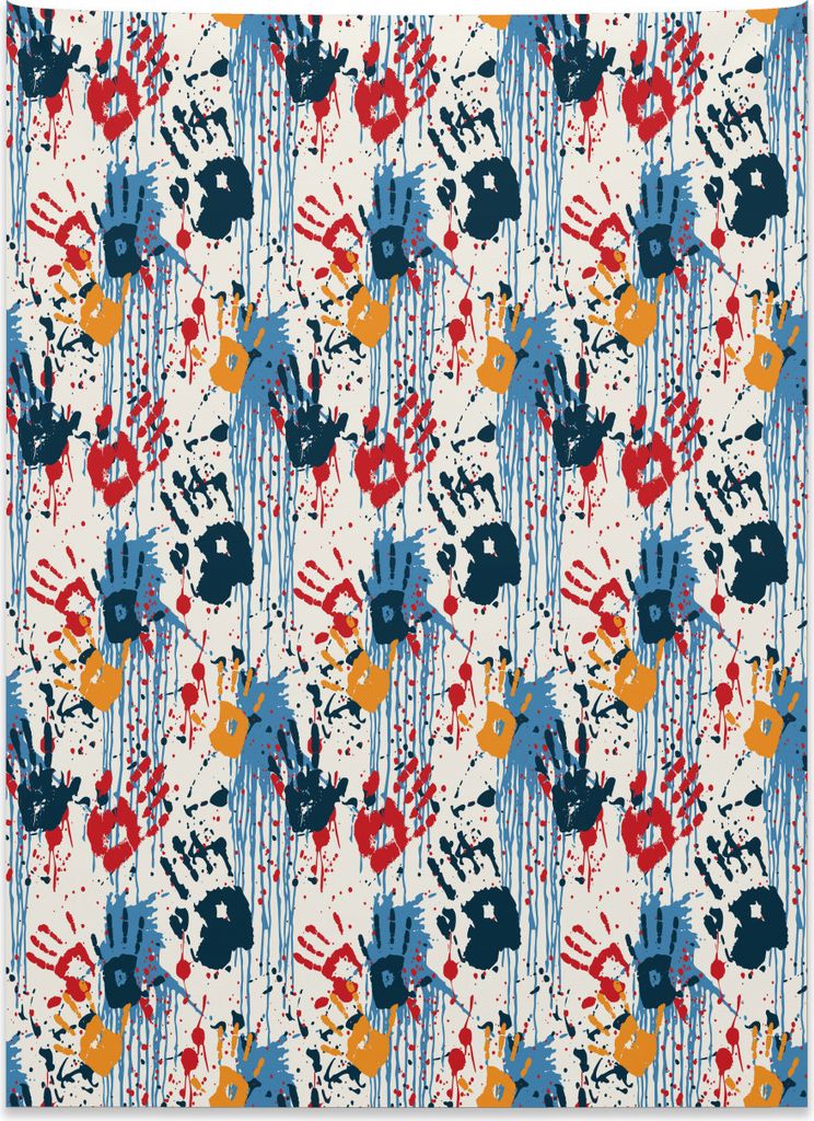 Abakuhaus Abstrakt Wandteppich, Handdrucke und Blots aus Weiches Mikrofaser Stoff Kein Verblassen Klare Farben Waschbar, 110 x 150 cm, Mehrfarbig