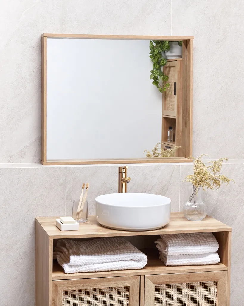 Miroir mural robuste 80x65 cm : solution déco pour murs sombres - 2