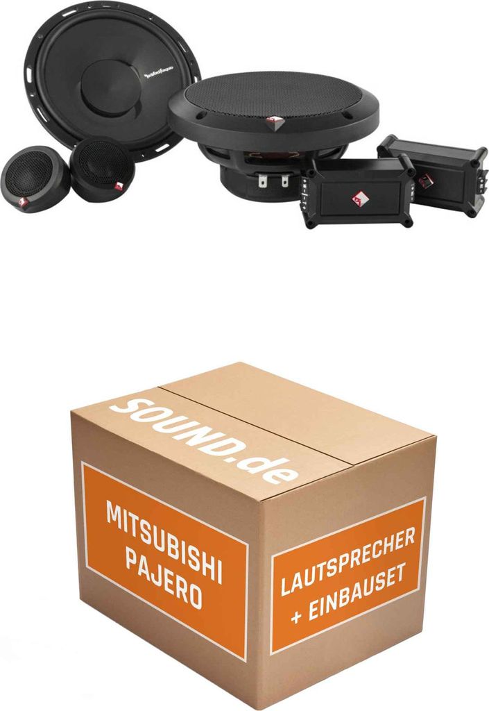 Lautsprecher Boxen Einbaupaket vorne Rockford Fosgate Power P165-SE passend für Mitsubishi Pajero V90 | 2x Tief-Mitteltöner 2x Hochtöner