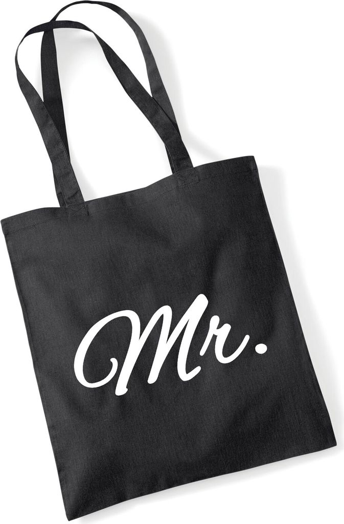 Huuraa Jutebeutel Mr. Schriftzug 10 Liter Black Baumwolle Tasche Geschenkidee