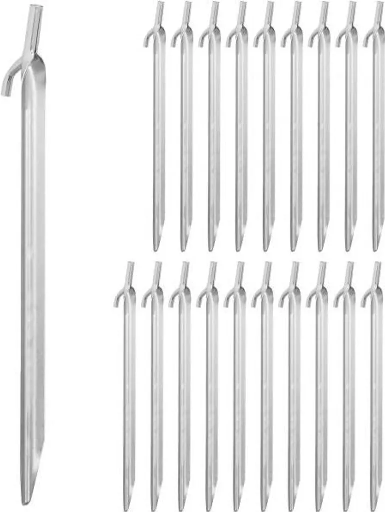 Lot 20 piquets de tente pour camping et fixation bâche de jardin
