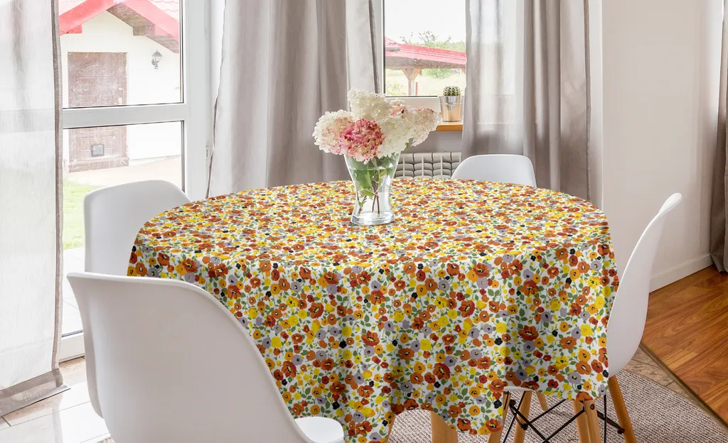 Tovaglia Abakuhaus 150cm Rotonda Arancio Vintage per Sala Pranzo