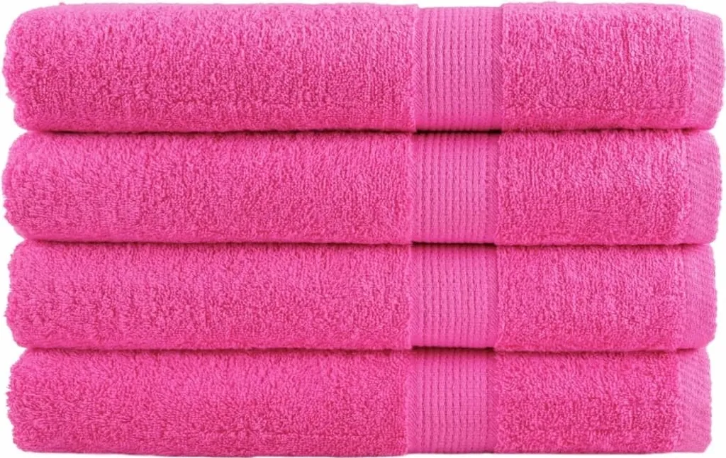 Set 4 Asciugamani SOLUND Rosa 100x200 cm 600g/m² | Morbidezza Premium
