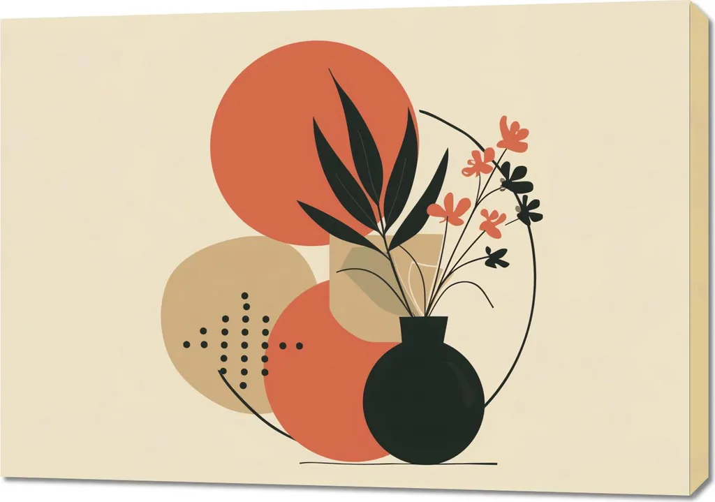 Tableau Fleurs et Vase 100x70 cm - Ambiance Zen pour Salon et Chambre