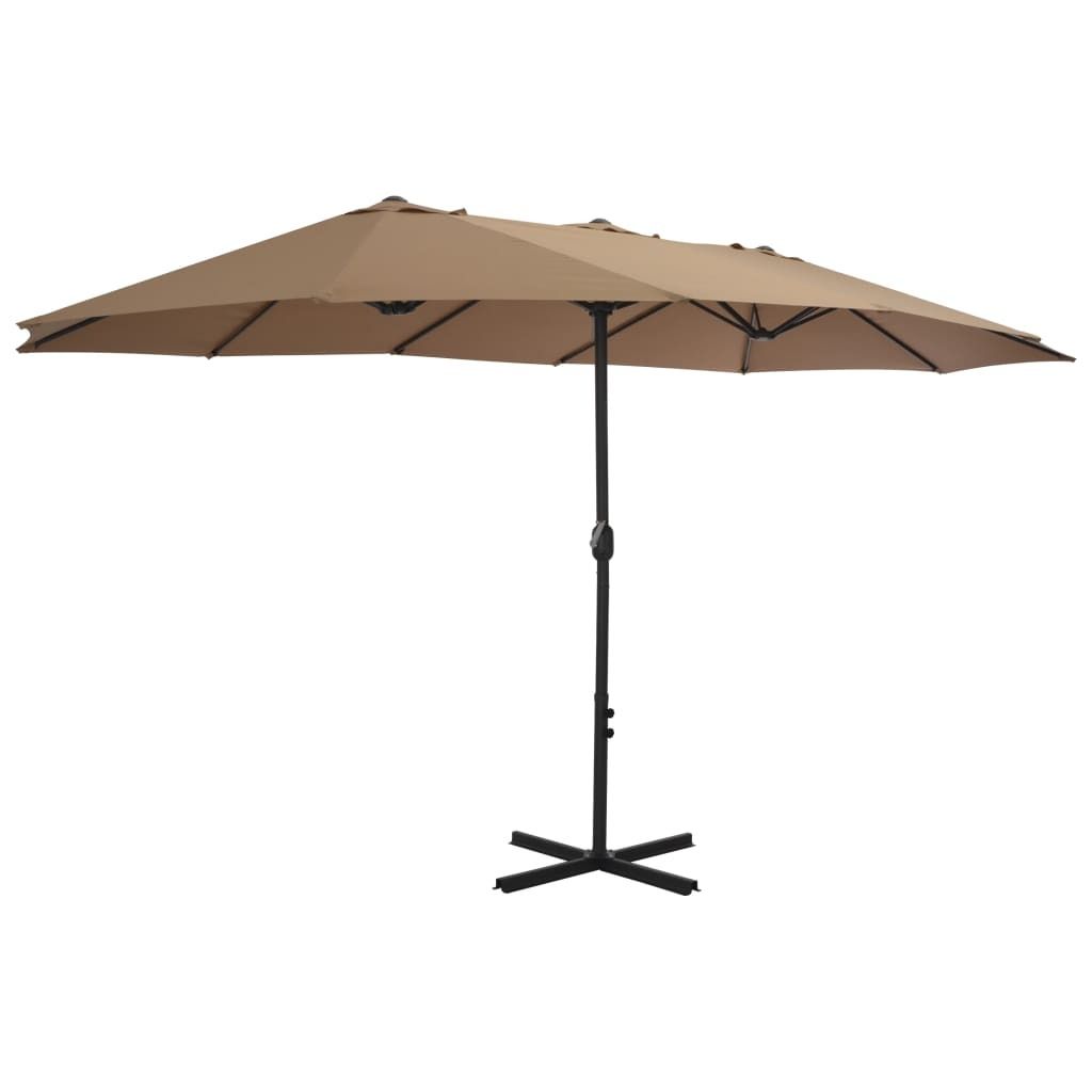 vidaXL Sonnenschirm mit Aluminium-Mast 460x270 cm Taupe Produktbild 