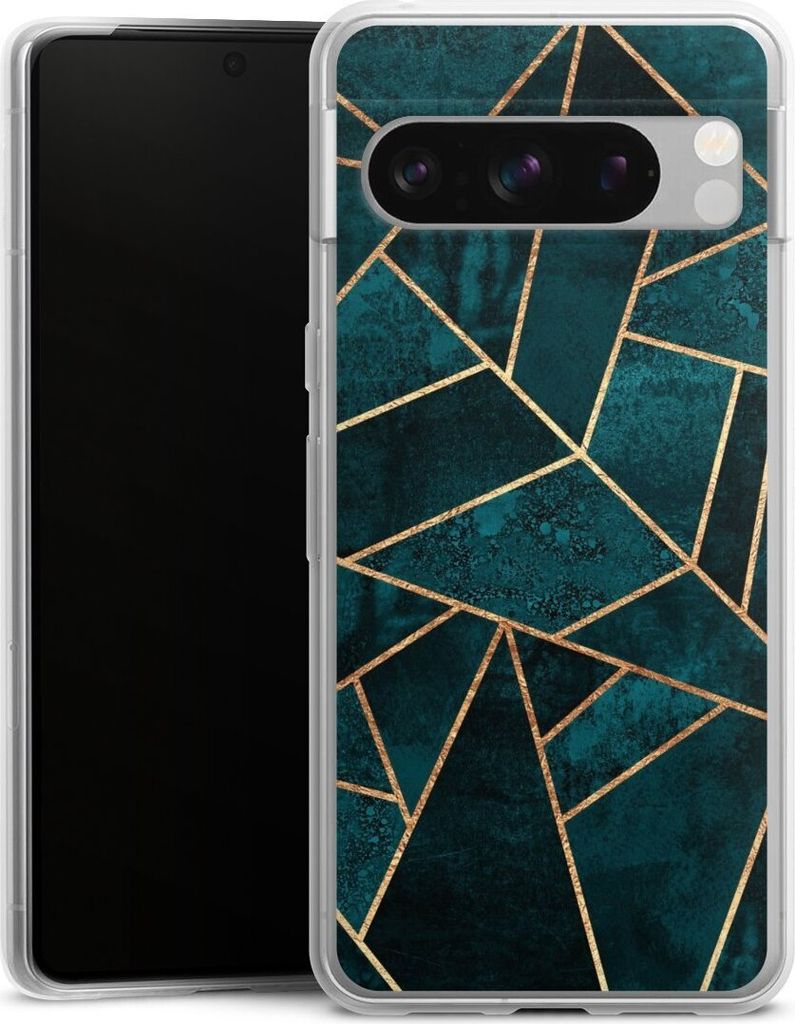 DeinDesign Slim Hülle für Google Pixel 8 Pro Silikon Case Ultra Dünn Handyhülle Elisabeth Fredriksson Gold & Kupfer Stein