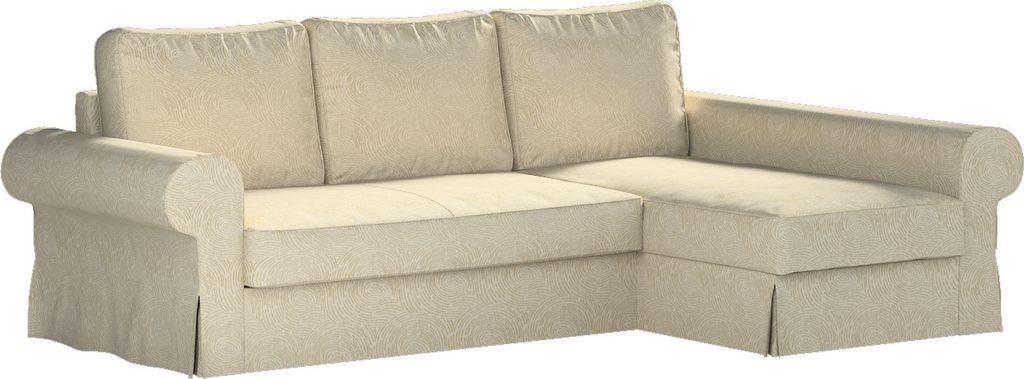 Dekoria Bezug für Backabro Bettsofa / Recamiere, beige-golden, Bezug für Bettsofa Backabro mit Recamiere