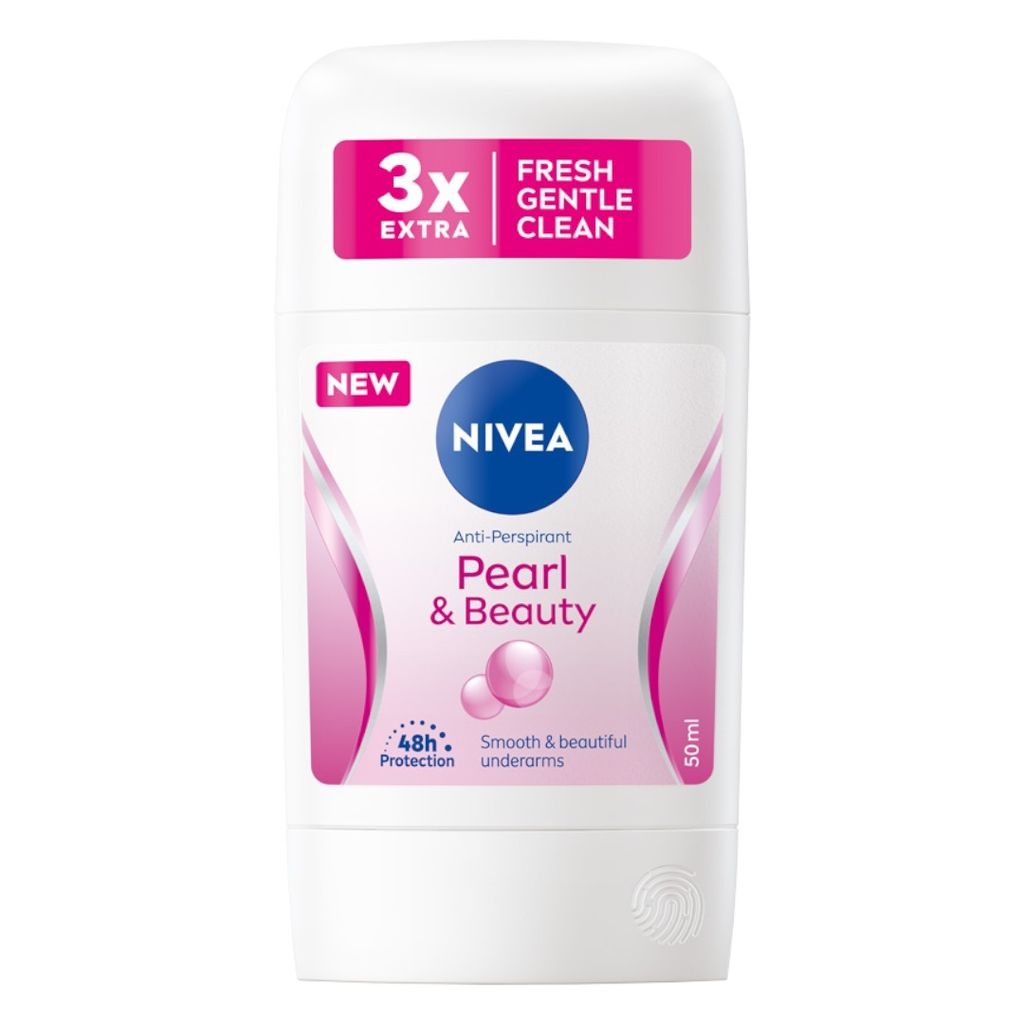 Nivea Pearl & Beauty Antitranspirant Stick, 50 ml, Damen Deo Schutz, Hauttonausgleich, langlebiger Frischeduft