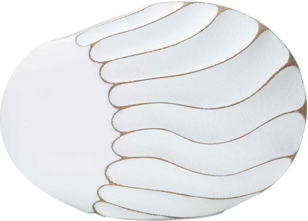 Vase design blanc Lines à relief géométrique 34 cm Mauro Ferretti