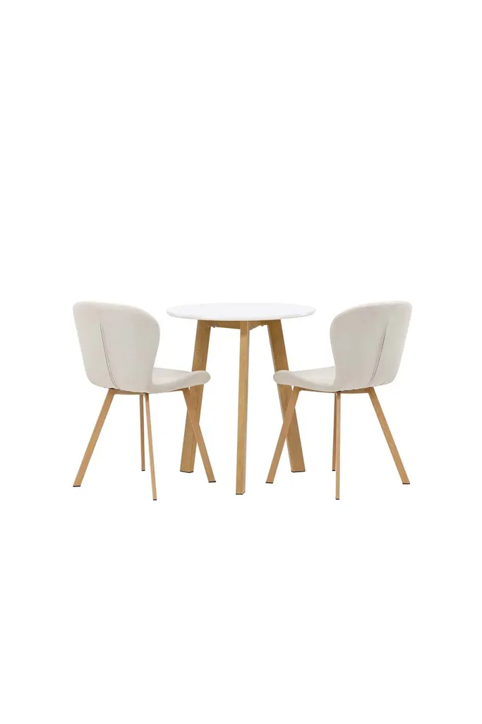 Petit ensemble salle à manger table blanche et 2 chaises pour petit espace