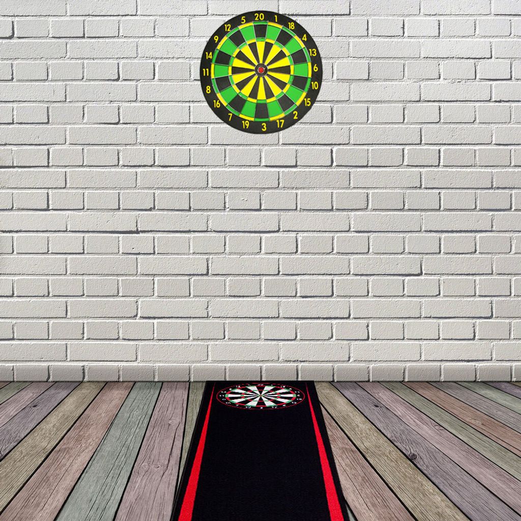 Dartmatte Dart Teppich Turnier Matte Abwurflinie Bodenschutz Zubehör Dartpfeile Dartscheibe Dartboard 2 Größen 237cm und 290cm verschiedene Desi...