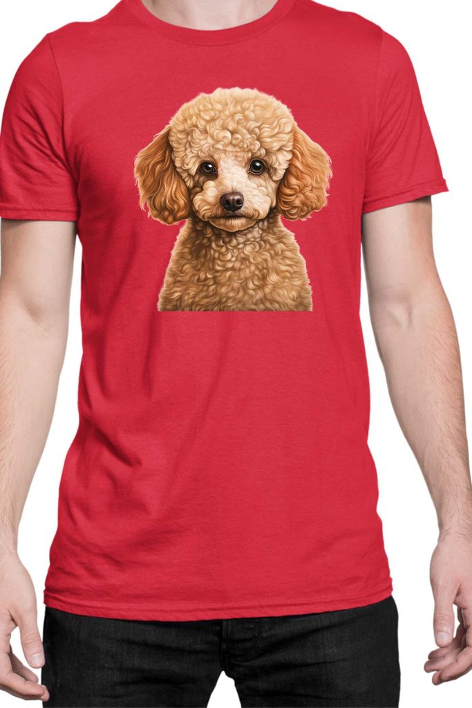 Herren T-Shirt Dogs Breeds Poodle Dog Breed 005, Man 3XL / Rot