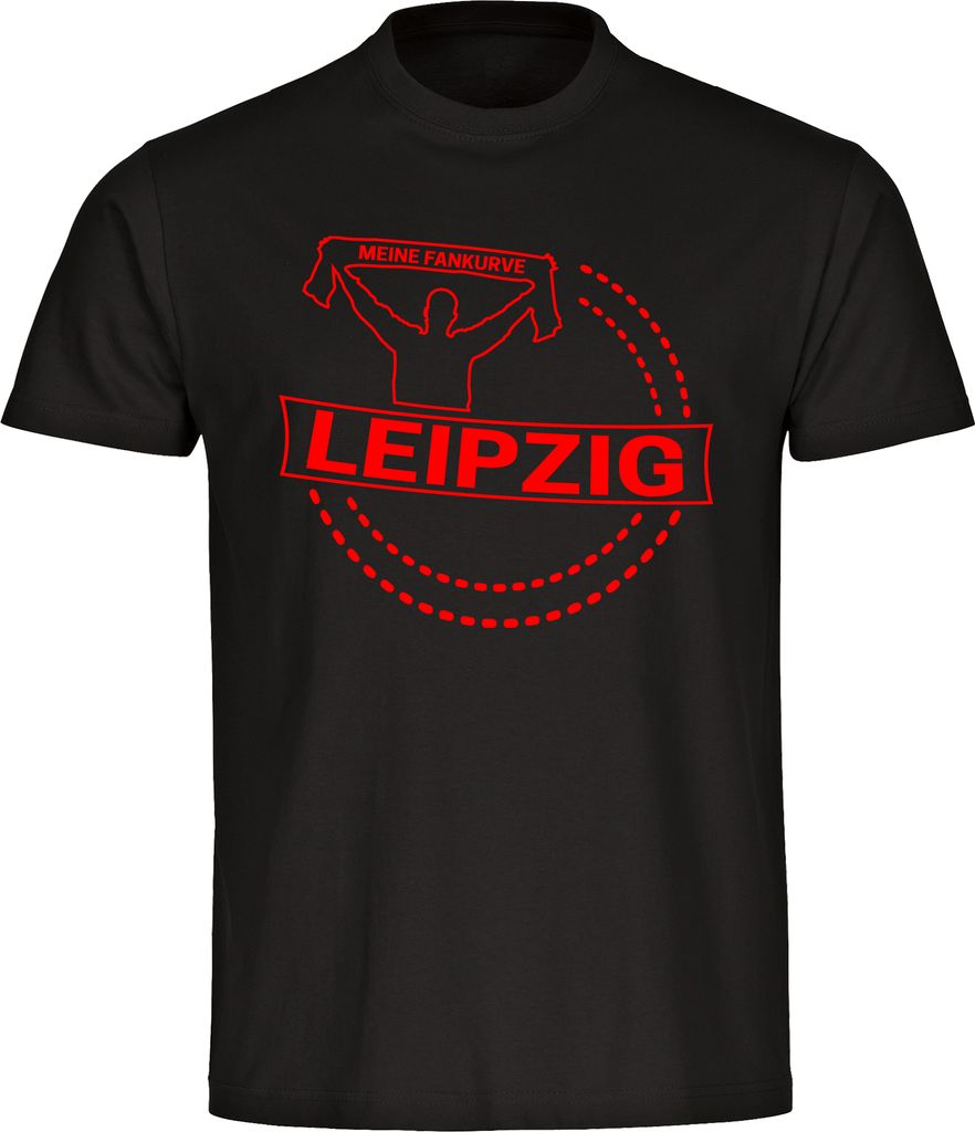 multifanshop Kinder T-Shirt - Leipzig - Meine Fankurve, schwarz, Größe 176