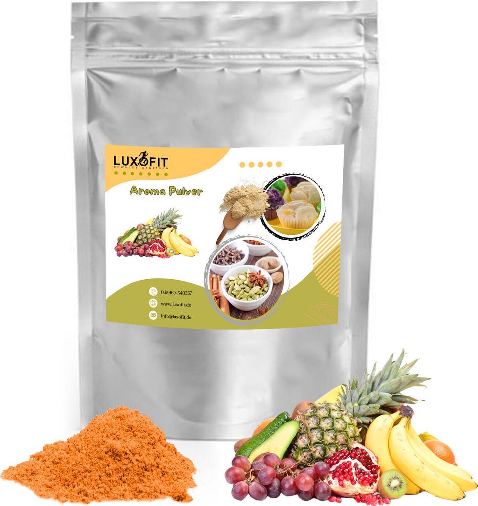 Luxofit Tropische Früchte Aroma Pulver – Mango, Papaya, Ananas & Passionsfrucht – Für Backen, Shakes & Getränke (500 g)