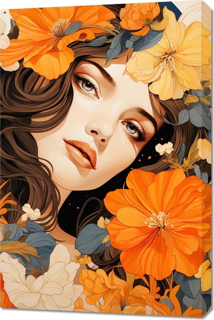 Décoration murale fleurie 60x90 cm Essence florale pour votre séjour