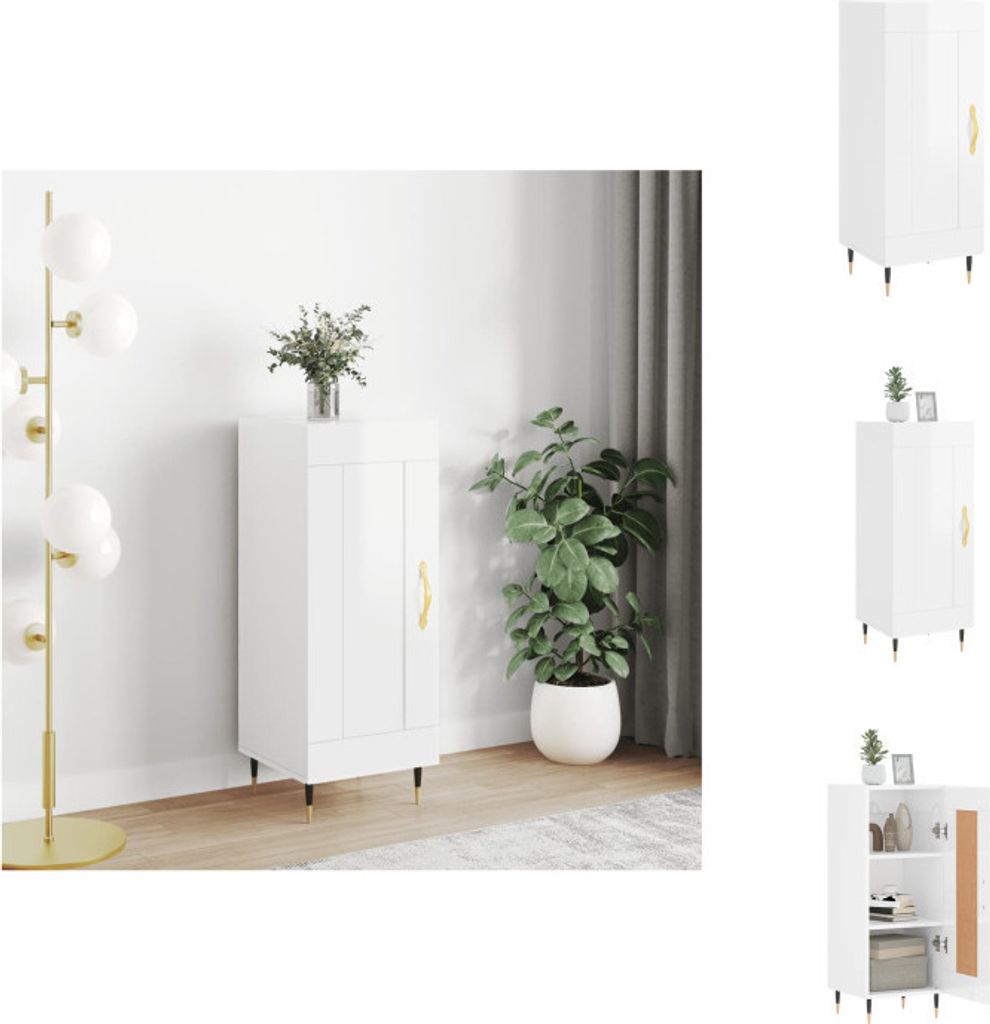 vidaXL Sideboard Hochglanz-Weiß 34,5x34x90 cm Holzwerkstoff - Sideboards