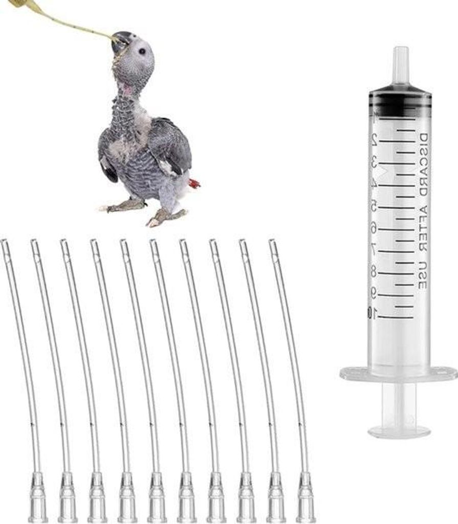 10 Spritzen mit Schlauch – 10-ml-Spritze – 10 ml – für Jungvögel – 10-ml-Spritze – für Haustiere – zur Milch- und Wasserversorgung ...