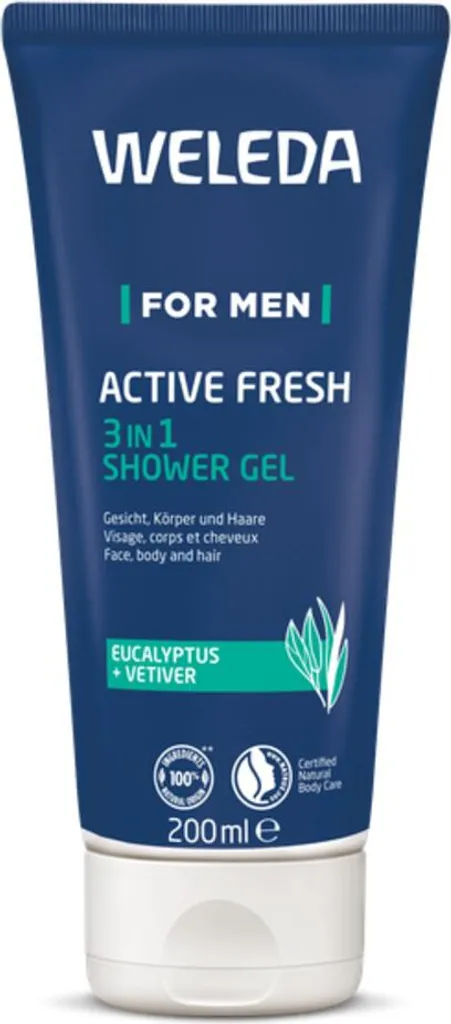 Weleda Uomo Active Fresh 3 in 1 Doccia Gel 200 ml - Bio ed Energizzante