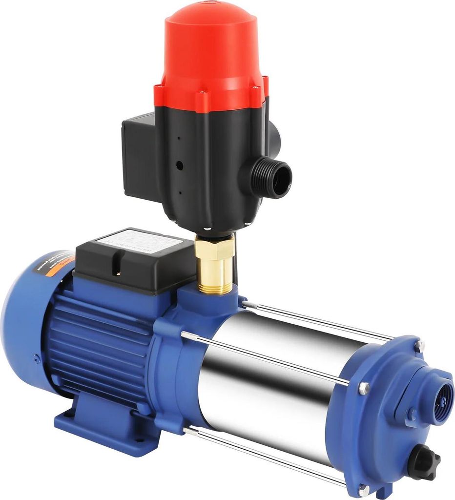 Wasserpumpe - Kreisel-Boosterpumpe - Leistung 2500 W 3,5 PS - Fördermenge 4000 l/h - Förderhöhe 100 m - Spannung 230 V EU-Stecker - Blau