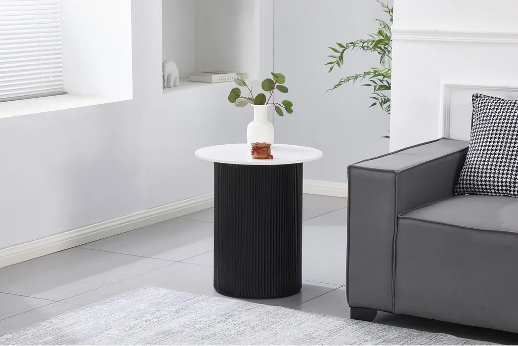 Table d'appoint céramique Eclat : Meuble Blanc Durable et Anti-tache