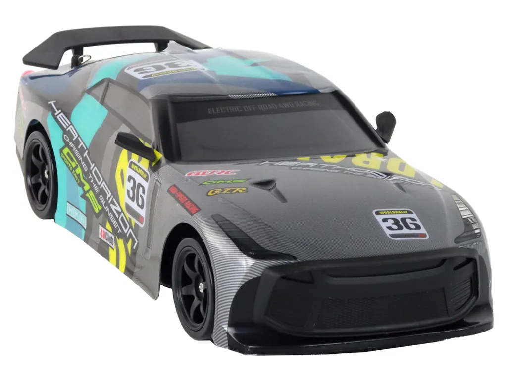 Voiture de sport télécommandée RC - Bolide de course rapide 1/16 bleu