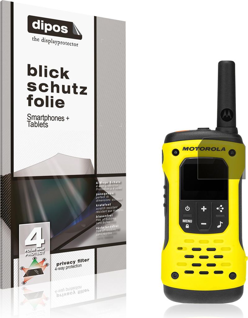 Blickschutzfolie für Motorola TLKR T92 H2O matt Schutzfolie Folie Display Schutz dipos